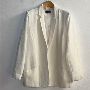 Mint Velvet White Linen Blazer Size 14